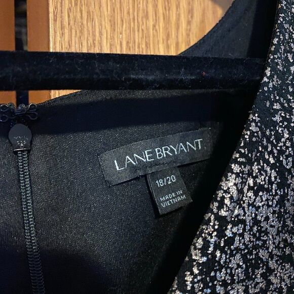 LANE BRYANT Metallic Foil Fit & Flare Party Dress - Picture 2 of 3